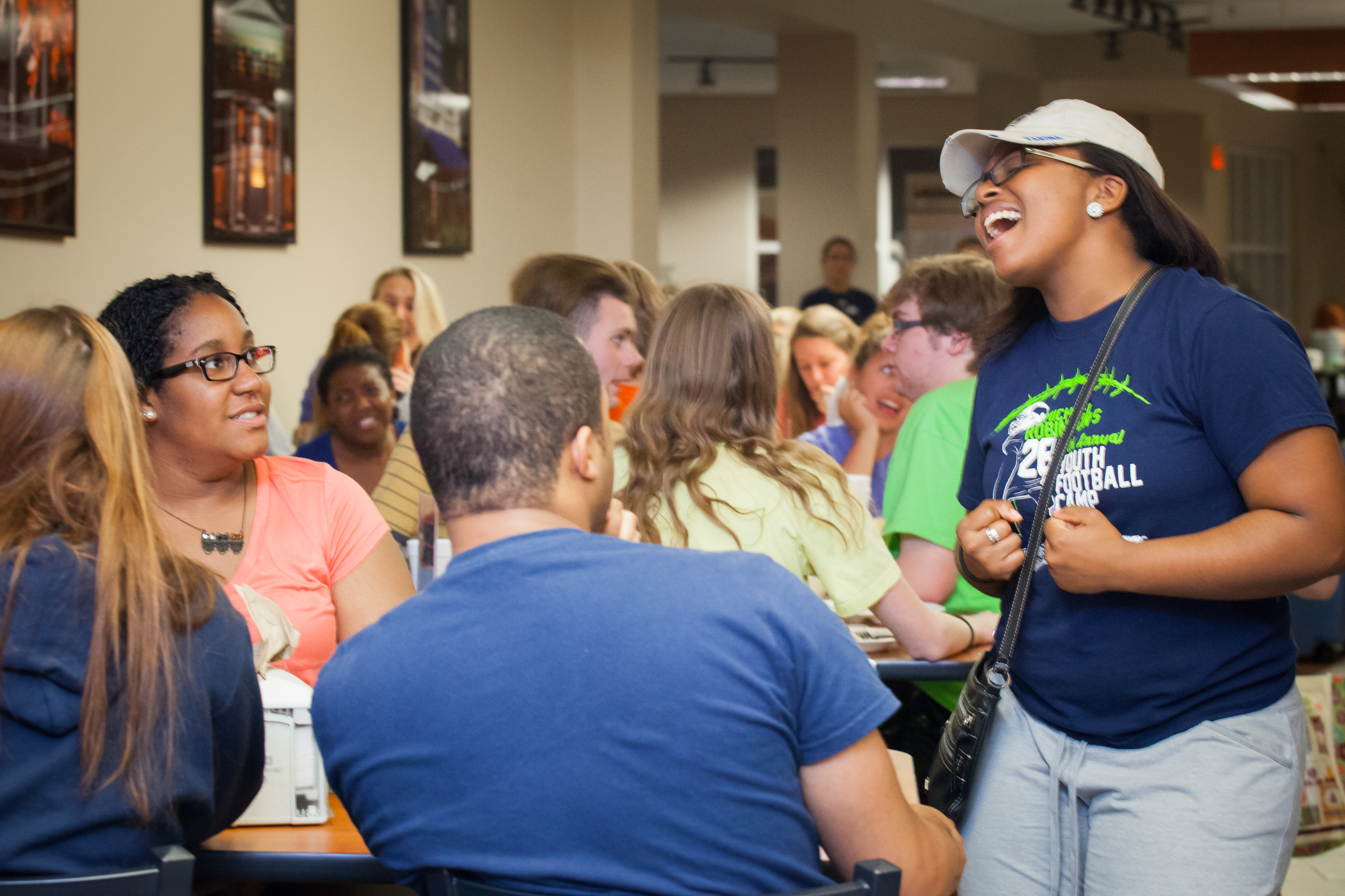 Students attending Late Night Breakfast