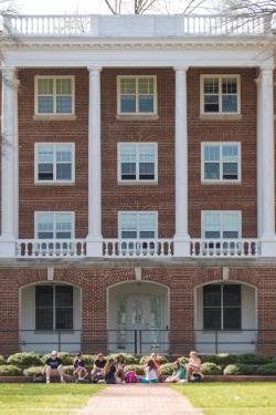 Front of building (Students on lawn)