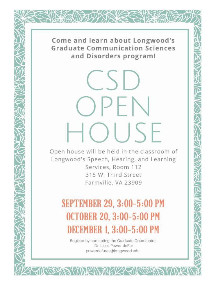 CSD Graduate Open Houses 2017