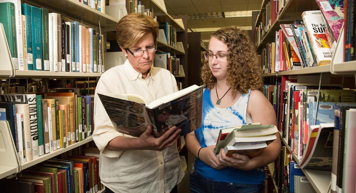 Dr. Heather Lettner-Rust, associate professor of English, with Longwood student Karyn Keane