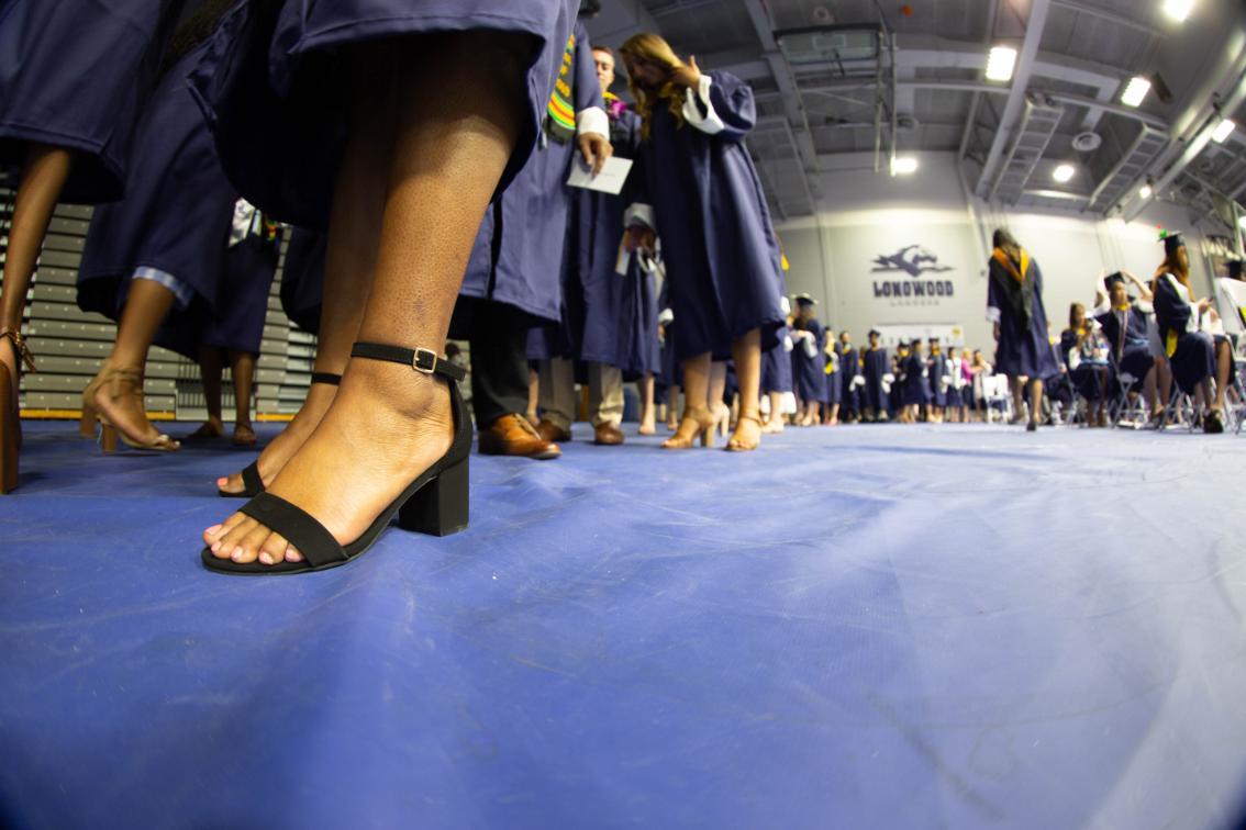 Shoes being worn at graduation