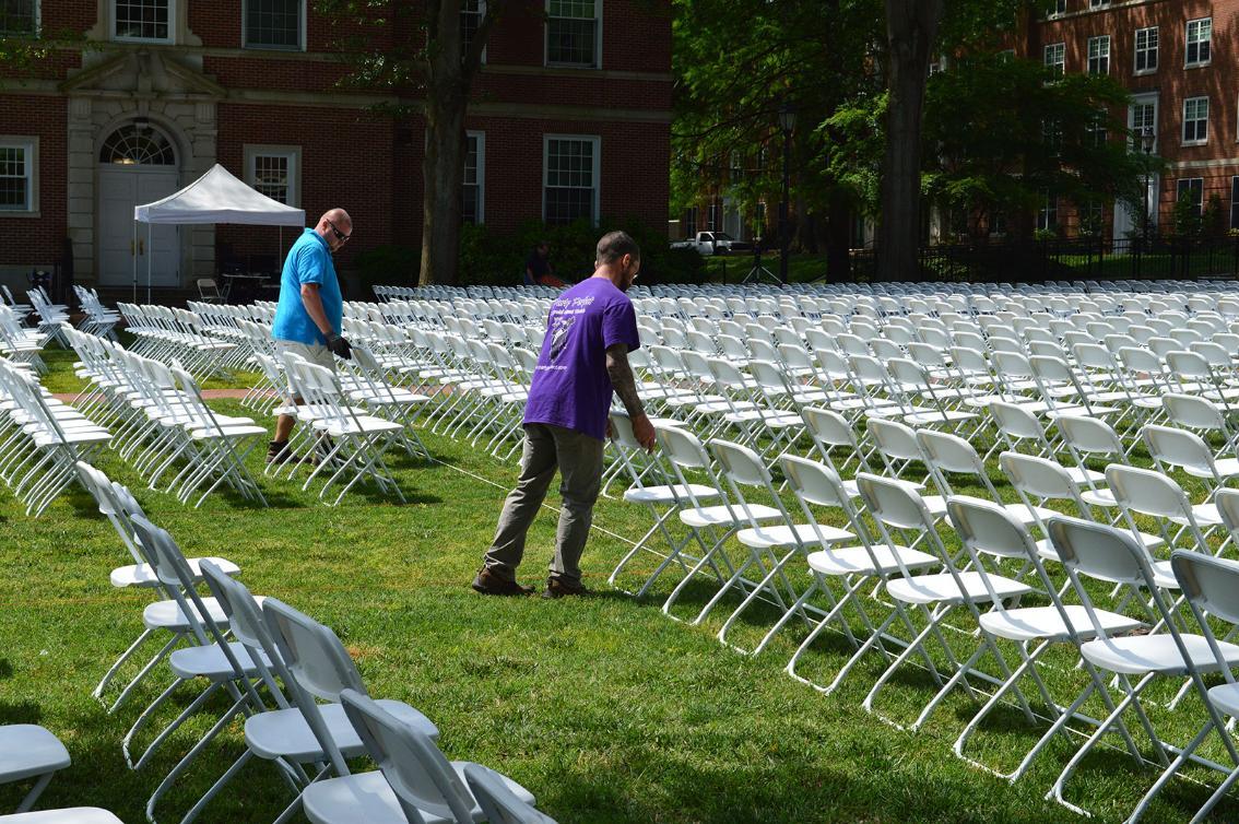 Chris Nedervelt placing chairs