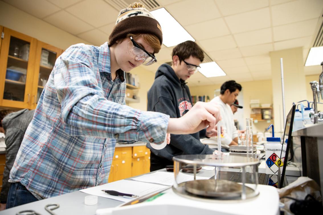 Students working in the lab
